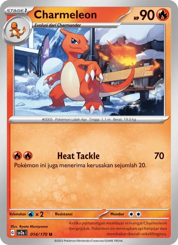 Charmeleon — SV3S 14 Indonesian Pokémon card