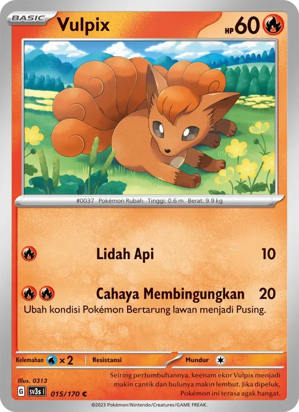 Vulpix — SV3S 15 Indonesian Pokémon card