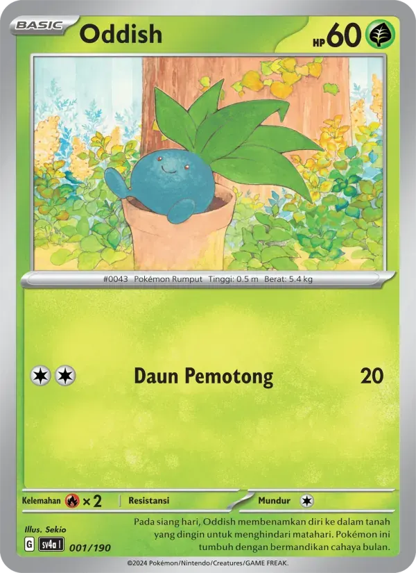 Oddish — SV4A 1 Indonesian Pokémon card