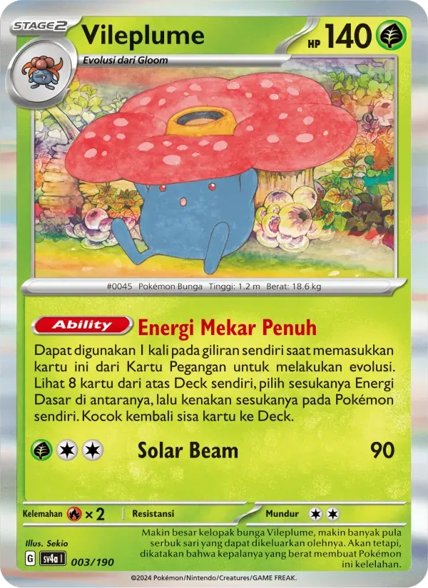 Vileplume — SV4A 3 Indonesian Pokémon card