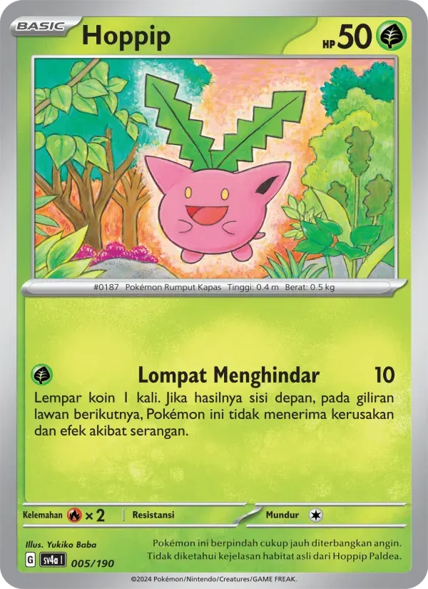 Hoppip — SV4A 5 Indonesian Pokémon card