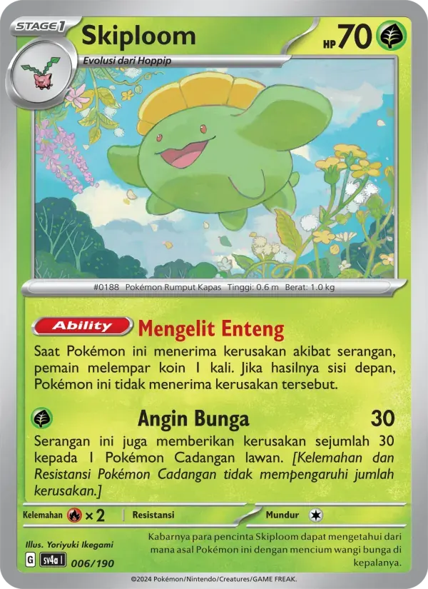 Skiploom — SV4A 6 Indonesian Pokémon card