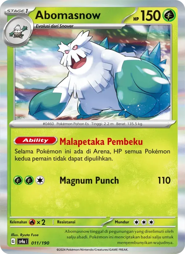 Abomasnow — SV4A 11 Indonesian Pokémon card