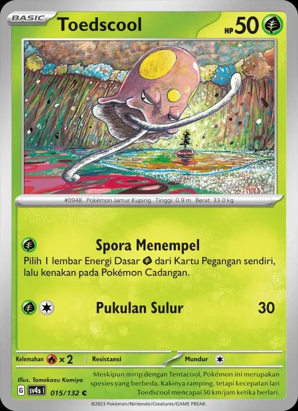 Toedscool — SV4S 15 Indonesian Pokémon card