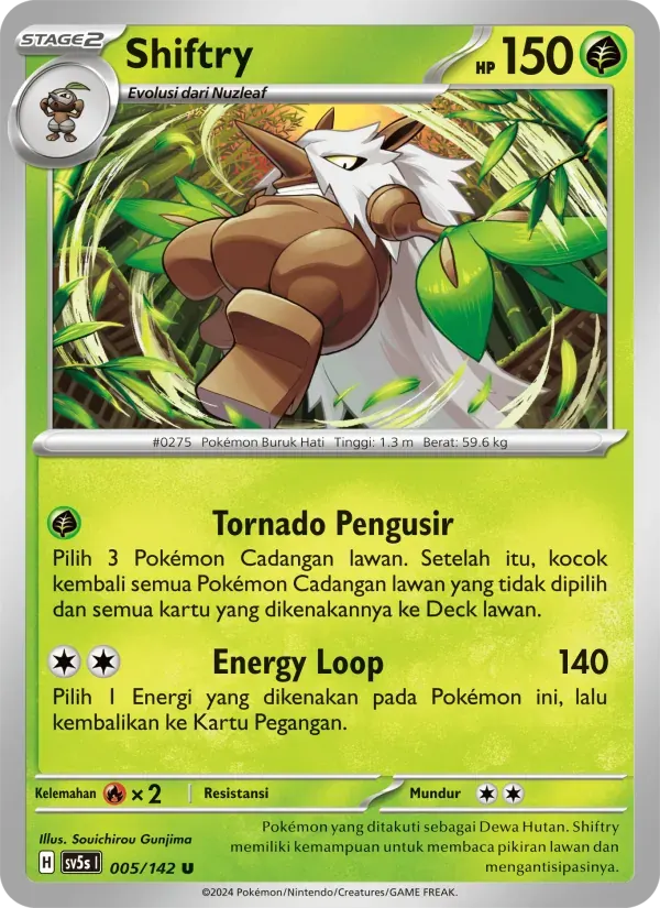 Shiftry — SV5S 5 Indonesian Pokémon card