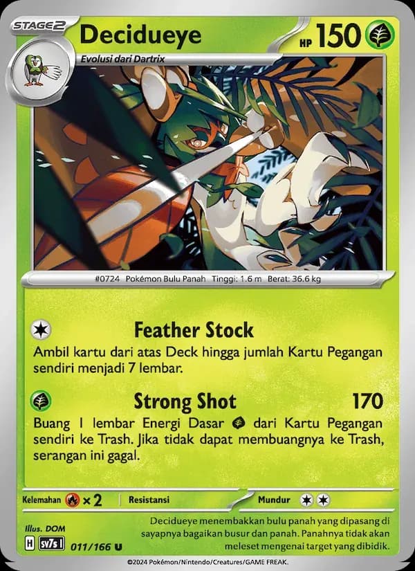 Decidueye — SV7S 11 Indonesian Pokémon card