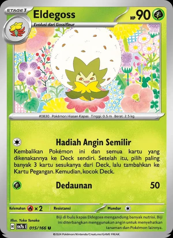 Eldegoss — SV7S 15 Indonesian Pokémon card