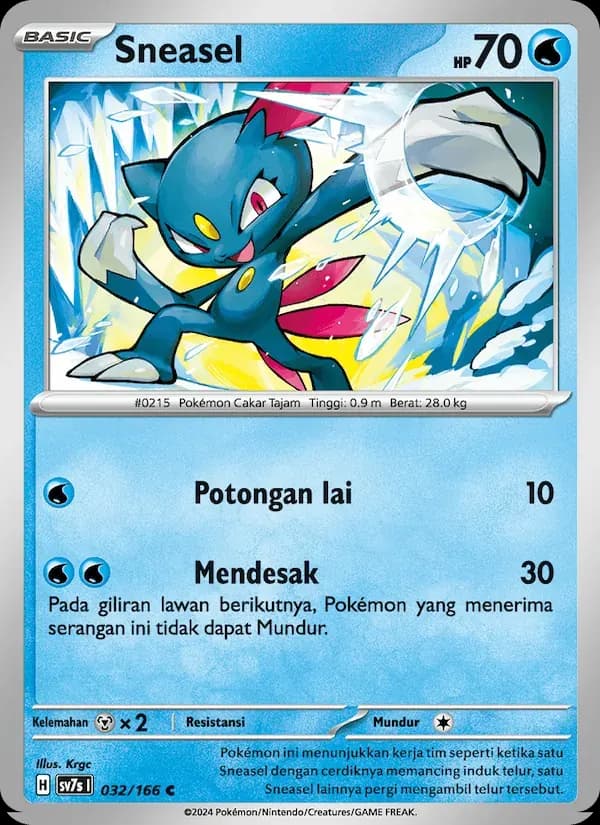 Sneasel — SV7S 32 Indonesian Pokémon card