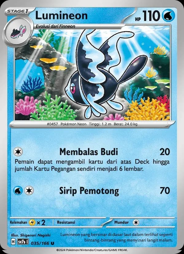 Lumineon — SV7S 35 Indonesian Pokémon card