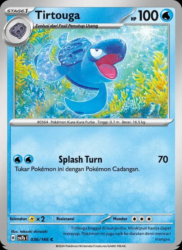 Tirtouga — SV7S 36 Indonesian Pokémon card