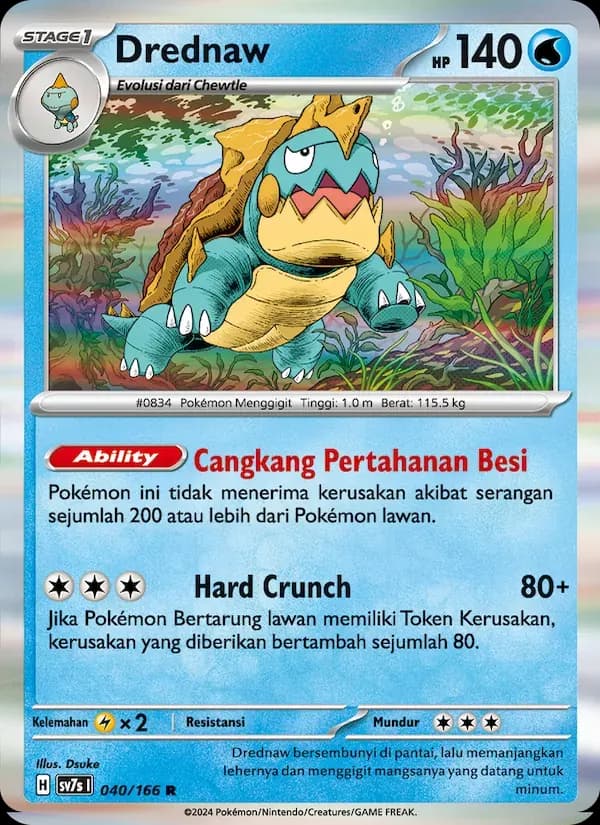 Drednaw — SV7S 40 Indonesian Pokémon card