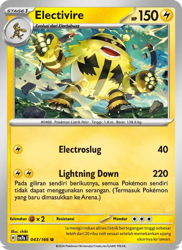 Electivire — SV7S 43 Indonesian Pokémon card