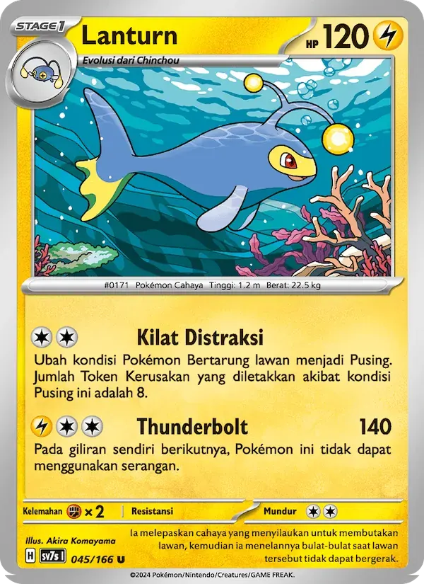 Lanturn — SV7S 45 Indonesian Pokémon card