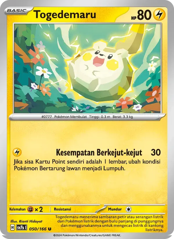 Togedemaru — SV7S 50 Indonesian Pokémon card