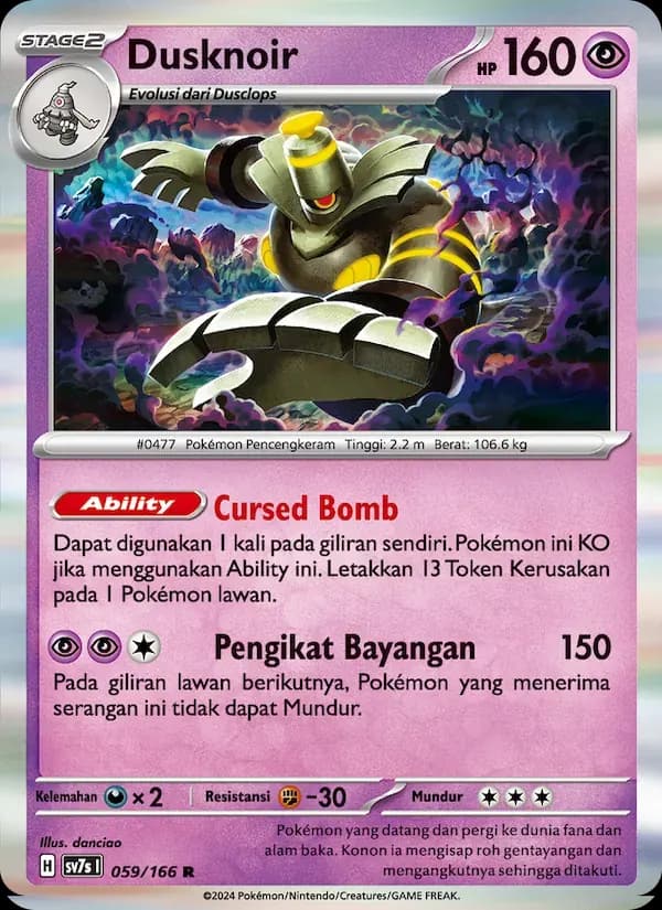 Dusknoir — SV7S 59 Indonesian Pokémon card
