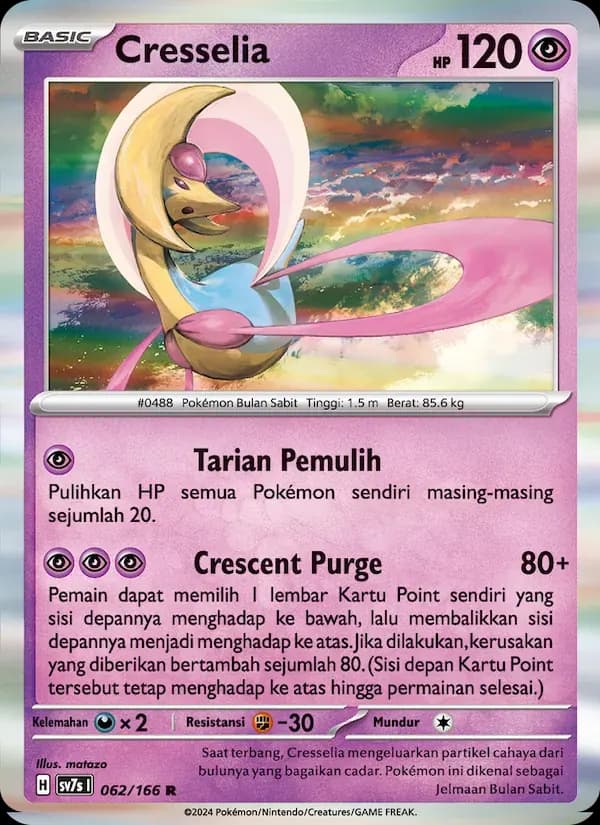 Cresselia — SV7S 62 Indonesian Pokémon card