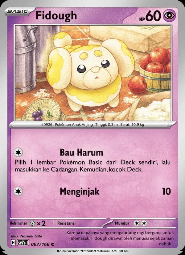 Fidough — SV7S 67 Indonesian Pokémon card