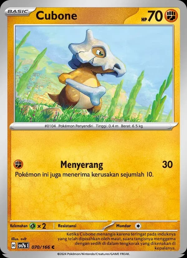 Cubone — SV7S 70 Indonesian Pokémon card