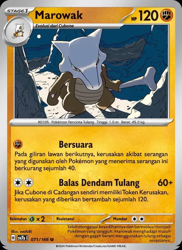 Marowak — SV7S 71 Indonesian Pokémon card