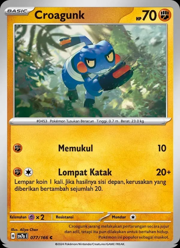 Croagunk — SV7S 77 Indonesian Pokémon card