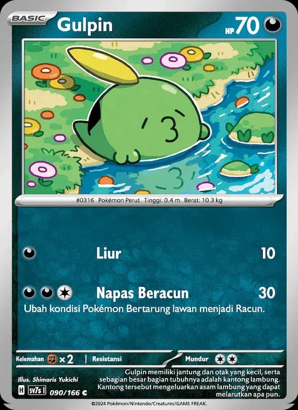 Gulpin — SV7S 90 Indonesian Pokémon card