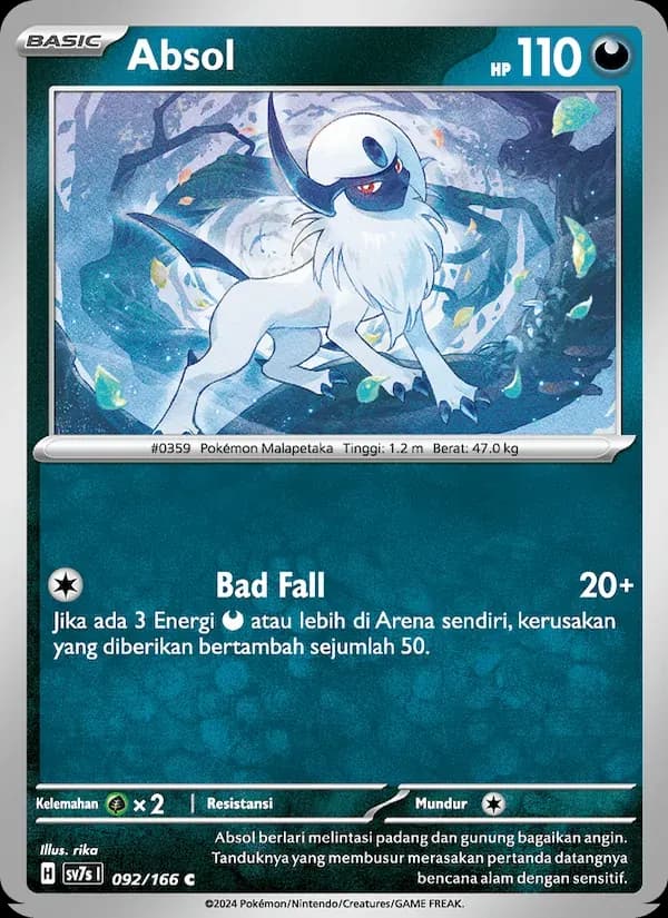 Absol — SV7S 92 Indonesian Pokémon card