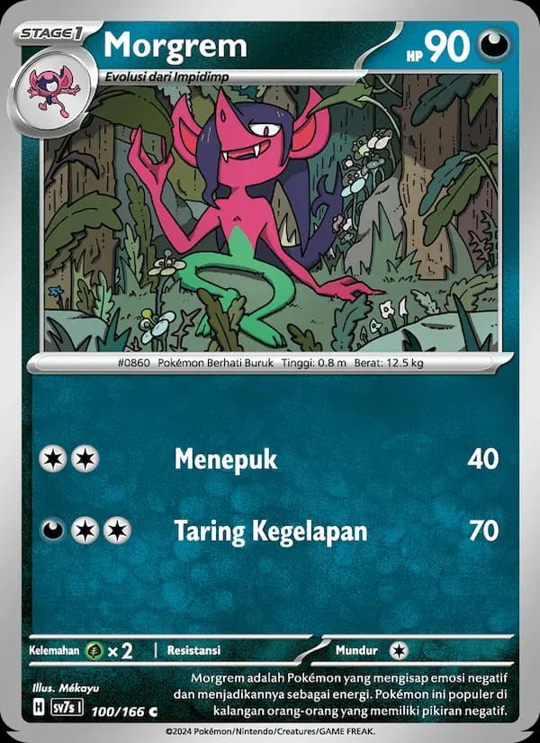 Morgrem — SV7S 100 Indonesian Pokémon card