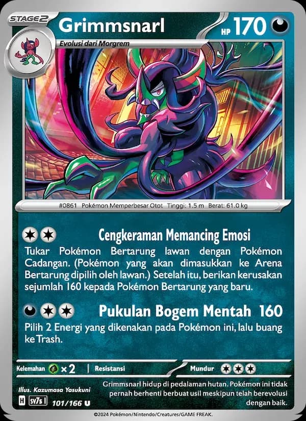 Grimmsnarl — SV7S 101 Indonesian Pokémon card