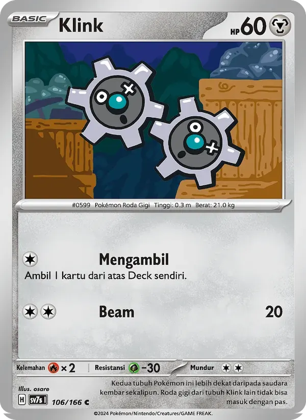 Klink — SV7S 106 Indonesian Pokémon card