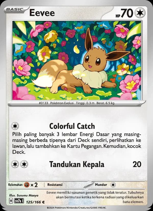 Eevee — SV7S 125 Indonesian Pokémon card