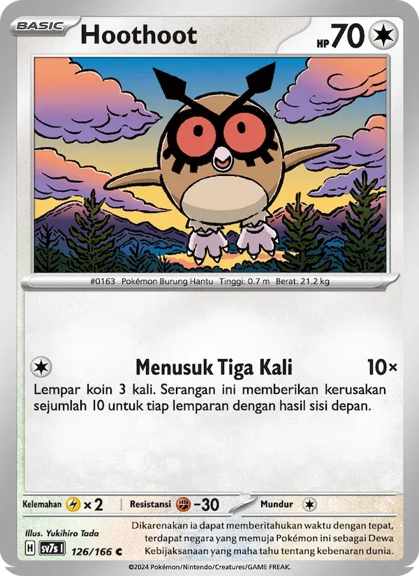 Hoothoot — SV7S 126 Indonesian Pokémon card