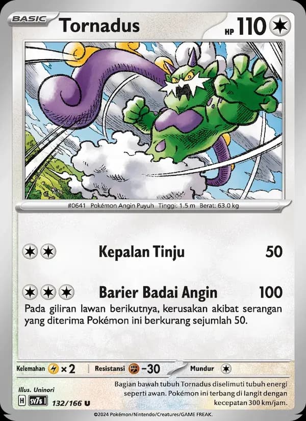 Tornadus — SV7S 132 Indonesian Pokémon card