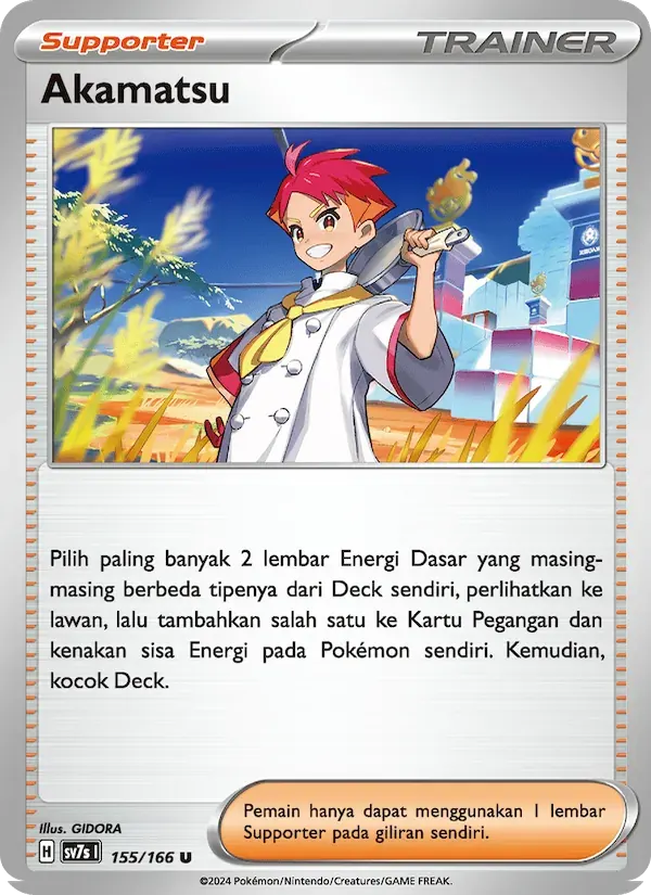 Akamatsu — SV7S 155 Indonesian Pokémon card