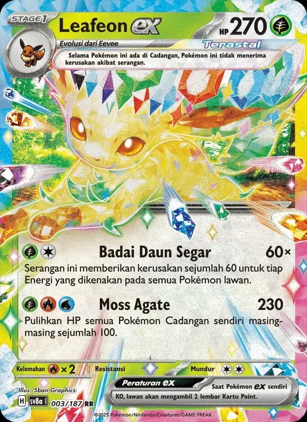 Leafeon ex — SV8A 3 Indonesian Pokémon card