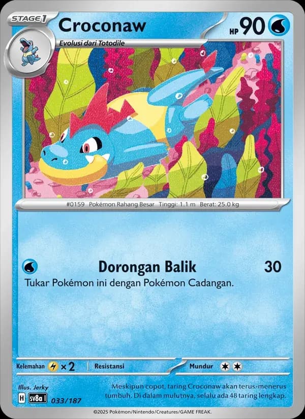 Croconaw — SV8A 33 Indonesian Pokémon card