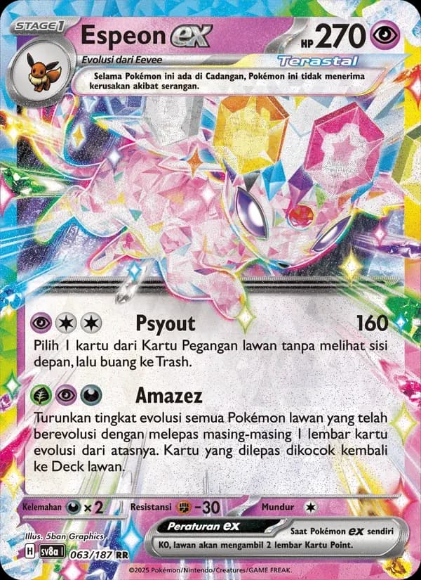 Espeon ex — SV8A 63 Indonesian Pokémon card