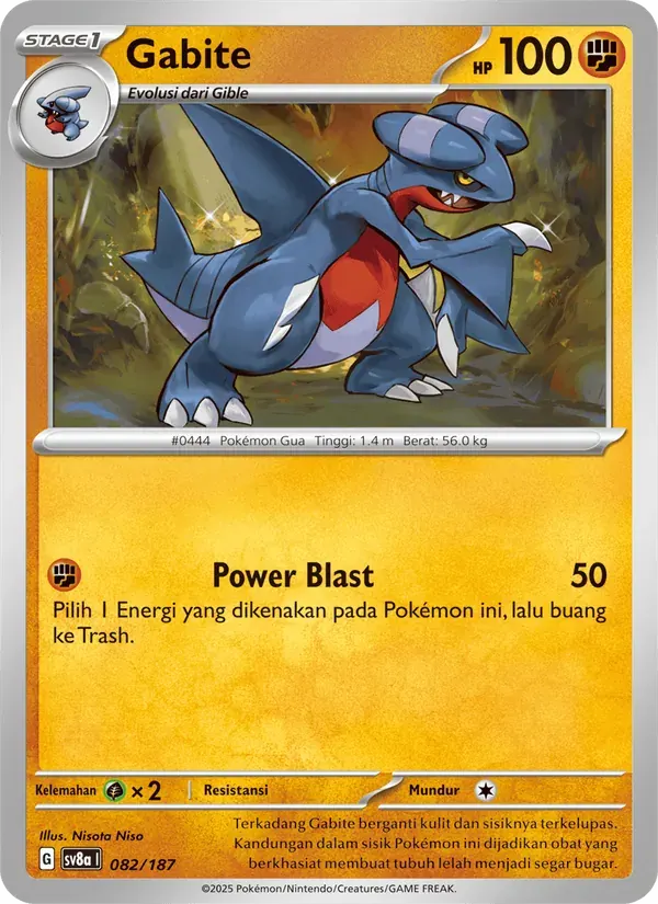 Gabite — SV8A 82 Indonesian Pokémon card