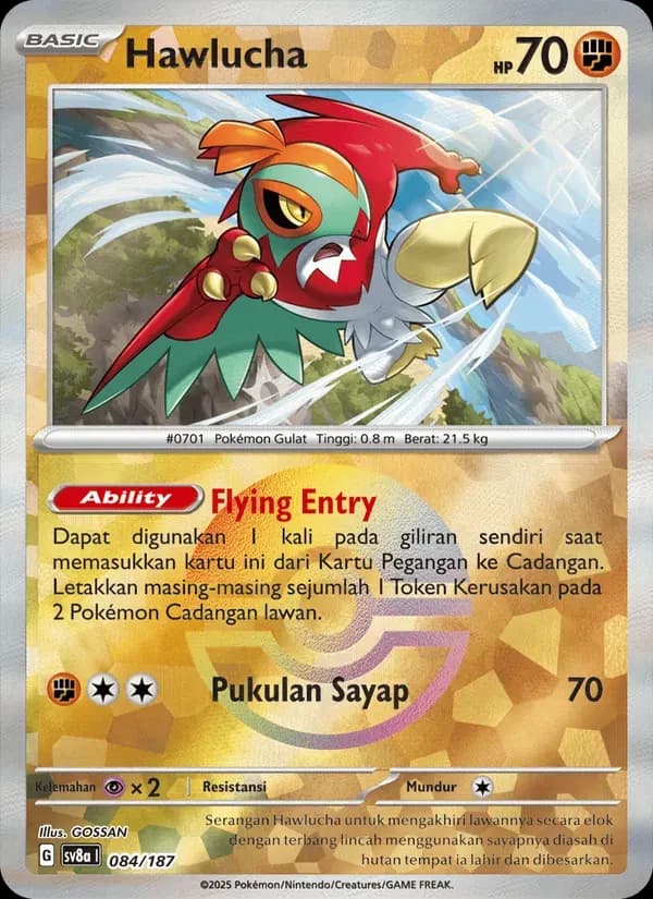 Hawlucha — SV8A 84 Indonesian Pokémon card