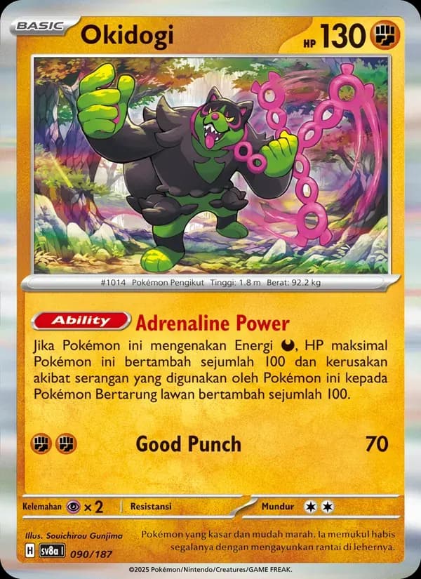 Okidogi — SV8A 90 Indonesian Pokémon card