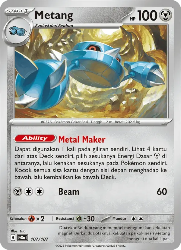 Metang — SV8A 107 Indonesian Pokémon card