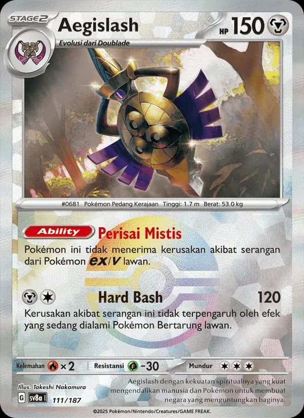 Aegislash — SV8A 111 Indonesian Pokémon card