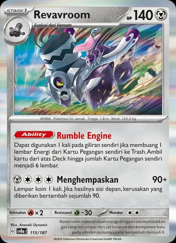 Revavroom — SV8A 115 Indonesian Pokémon card