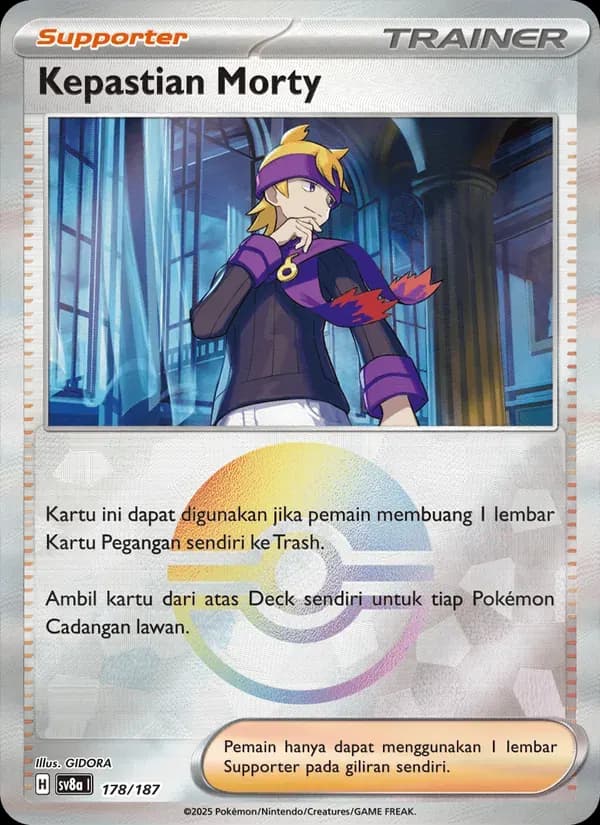 Kepastian Morty — SV8A 178 Indonesian Pokémon card