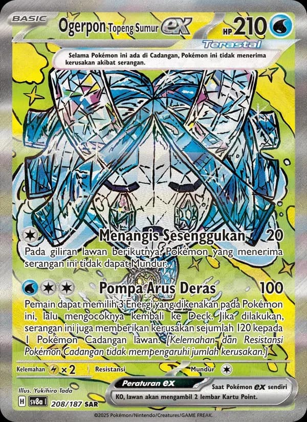 Ogerpon Topeng Sumur ex — SV8A 208 Indonesian Pokémon card