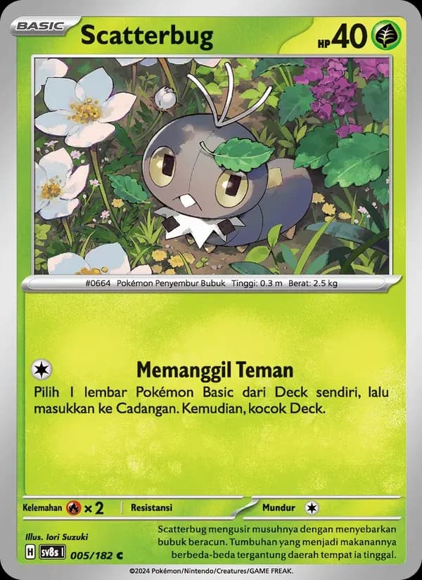 Scatterbug — SV8S 5 Indonesian Pokémon card
