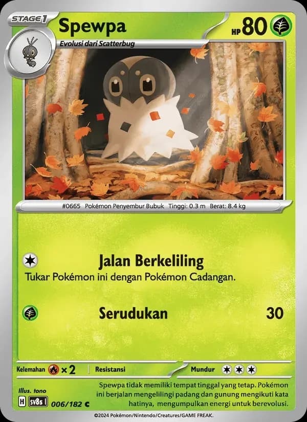 Spewpa — SV8S 6 Indonesian Pokémon card