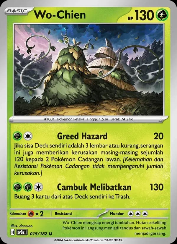 Wo-Chien — SV8S 15 Indonesian Pokémon card