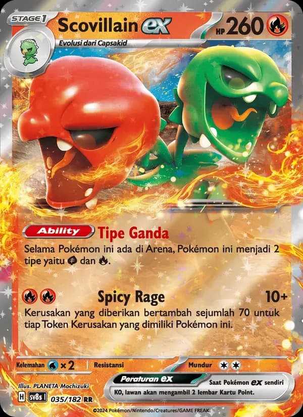 Scovillain ex — SV8S 35 Indonesian Pokémon card