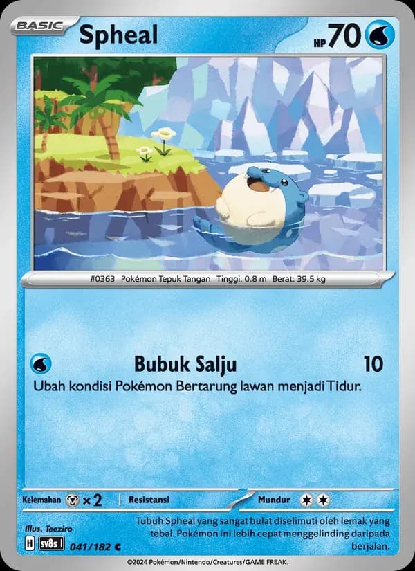Spheal — SV8S 41 Indonesian Pokémon card