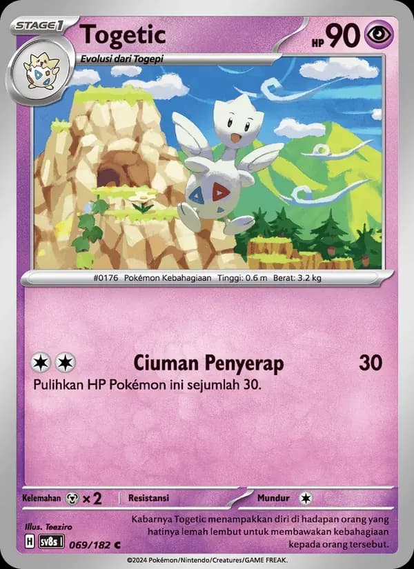 Togetic — SV8S 69 Indonesian Pokémon card